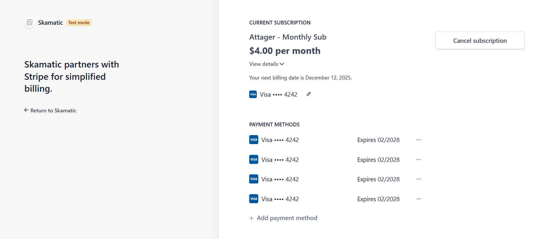 Stripe Customer Portal